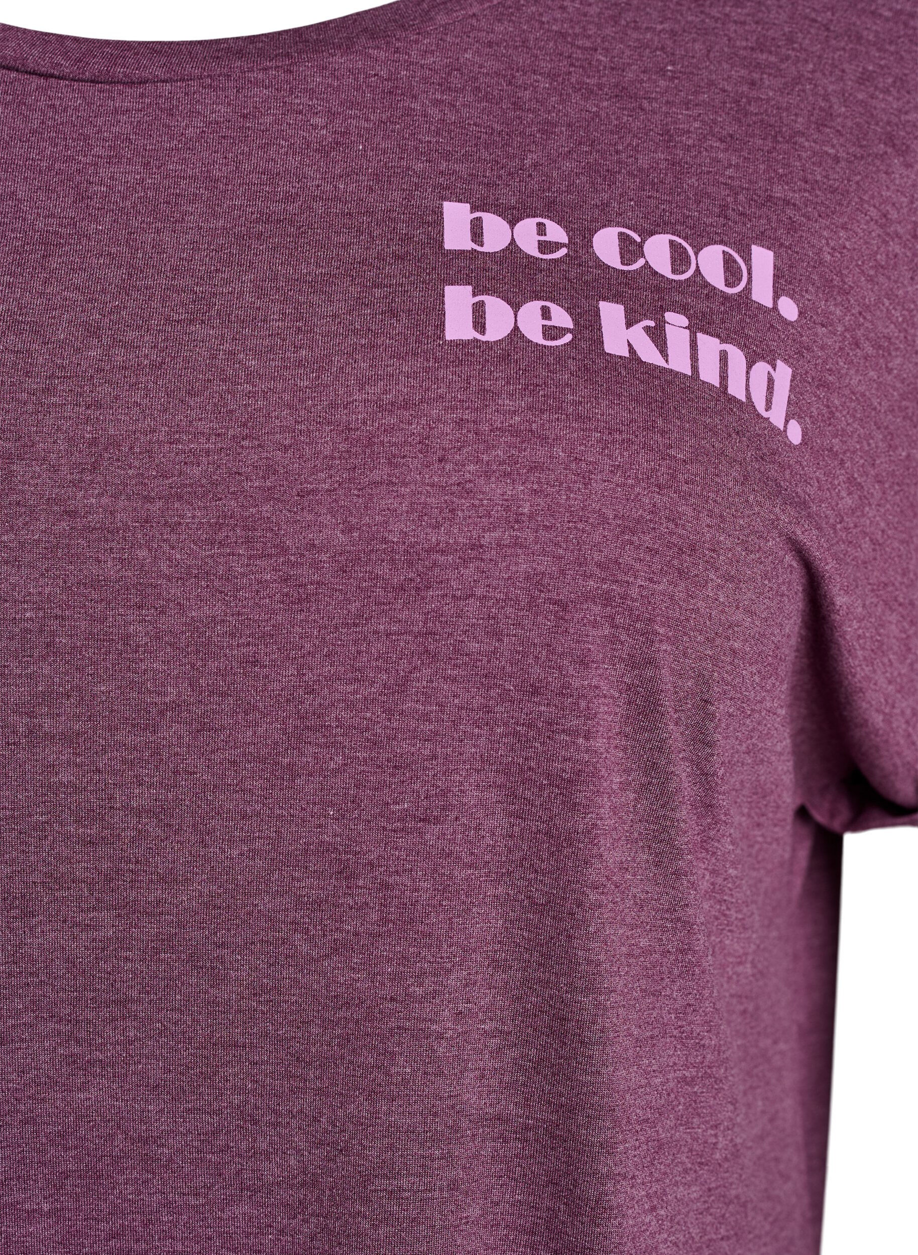 ZizzifashionShort sleeve nightgown with text print, Dark Bordeaux, Packshot image number 2