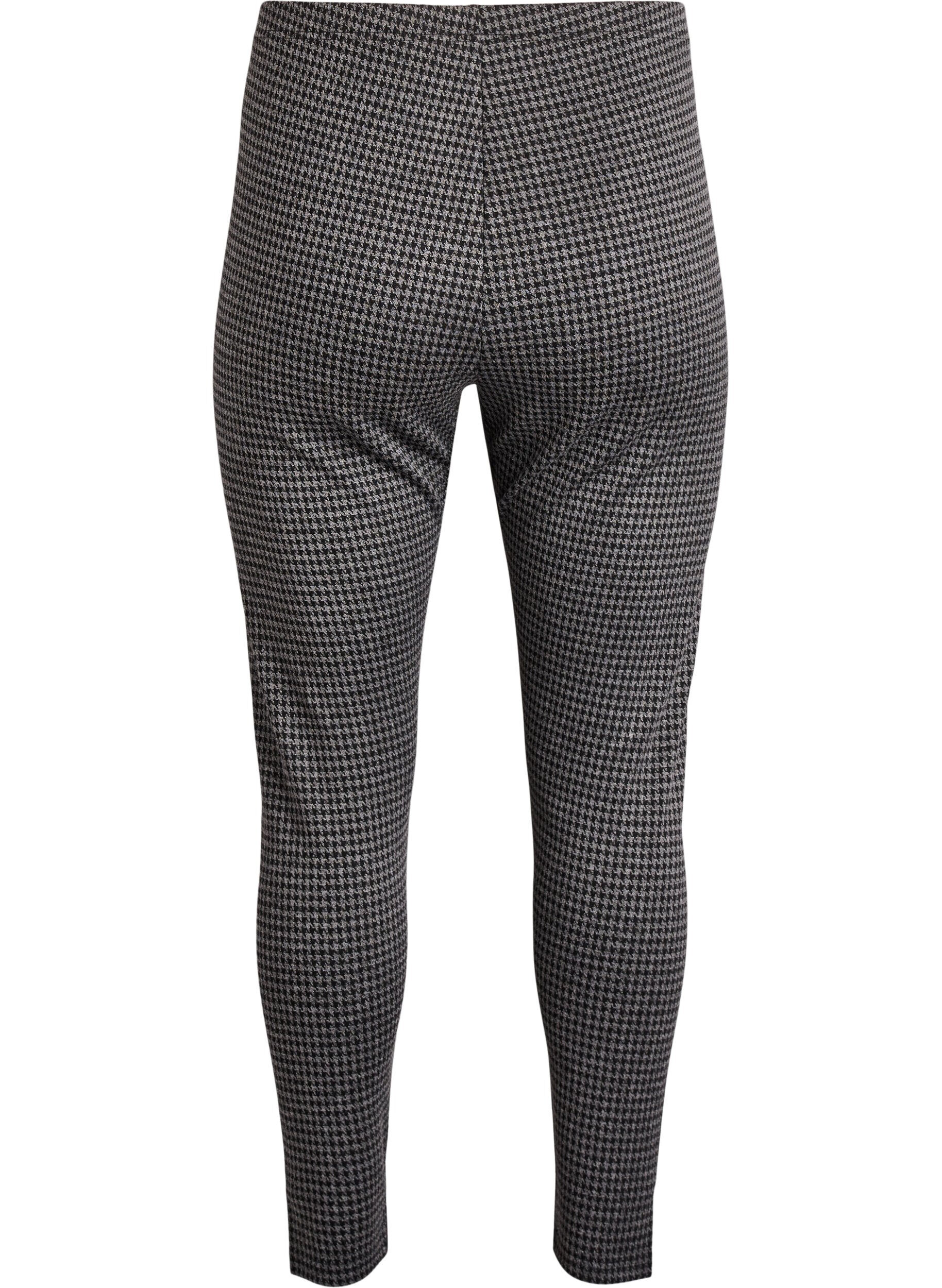 Zizzifashion Patterned leggings with a regular waist, Dark Grey, Packshot image number 1
