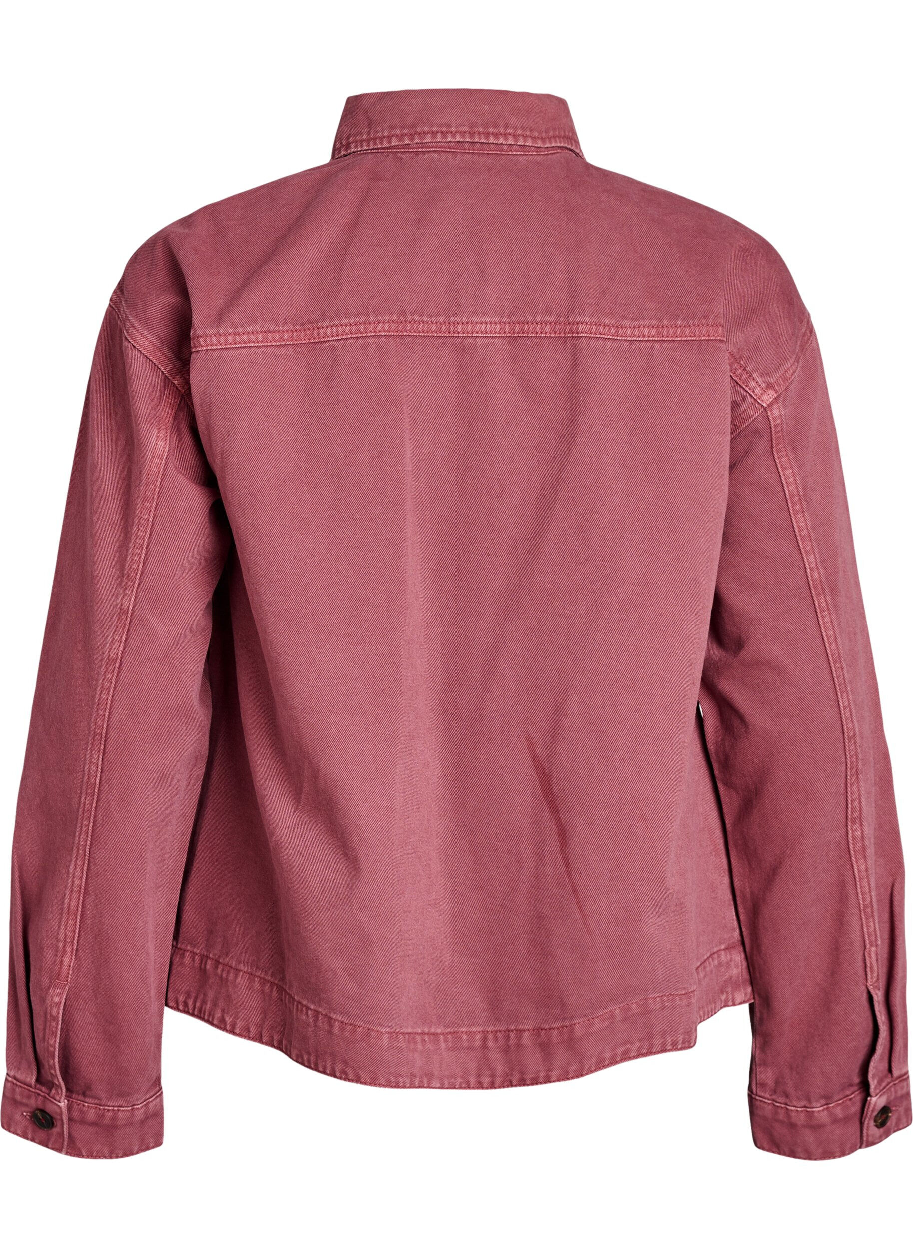 Zizzifashion Coloured denim jacket with zip fastening, Red, Packshot image number 1