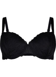 Molded lace bra with underwire, Black, Packshot