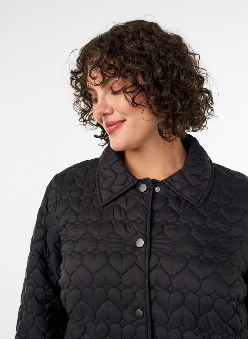 Lightly padded jacket with decorative quilting, Black, Model image number 3