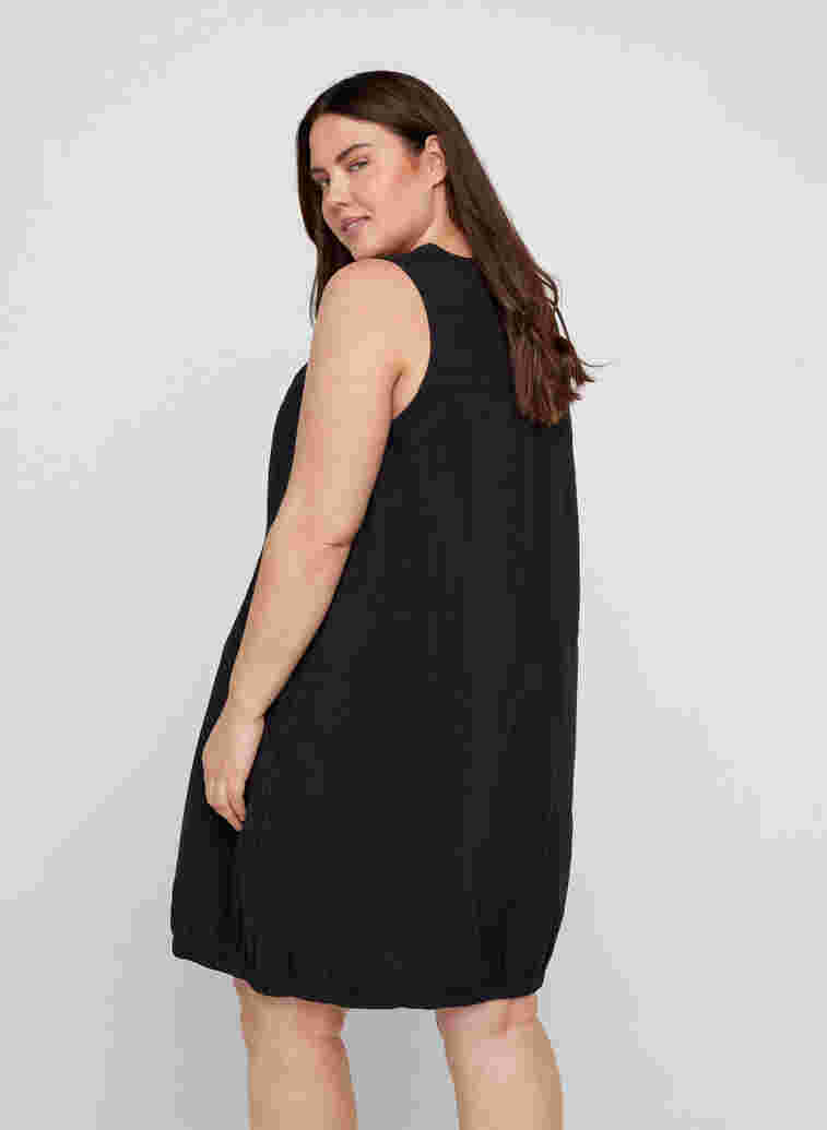 Sleeveless cotton dress, Black, Model image number 1