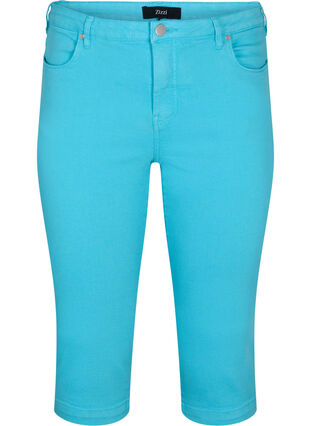 Close-fitting Emily capri trousers, River Blue, Packshot image number 0