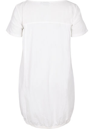 Short sleeve cotton dress, Bright White, Packshot image number 1