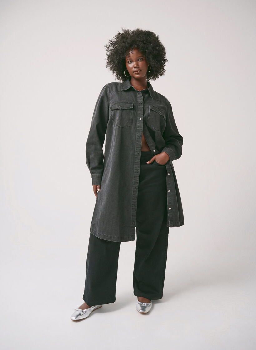 Cropped Vera jeans with straight fit, Black, Image image number 0