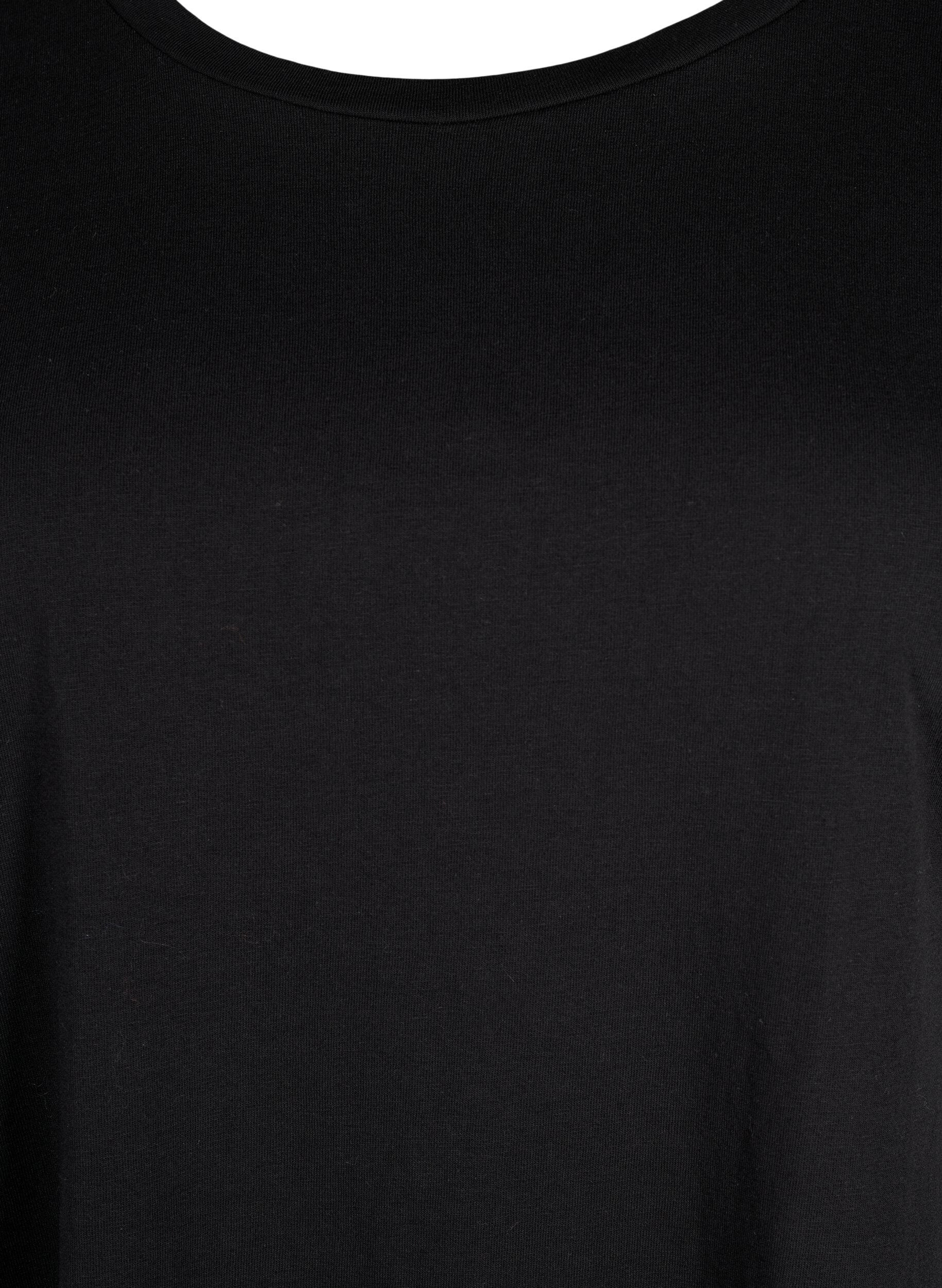 ZizzifashionShort sleeved cotton blend t-shirt, Black, Packshot image number 2