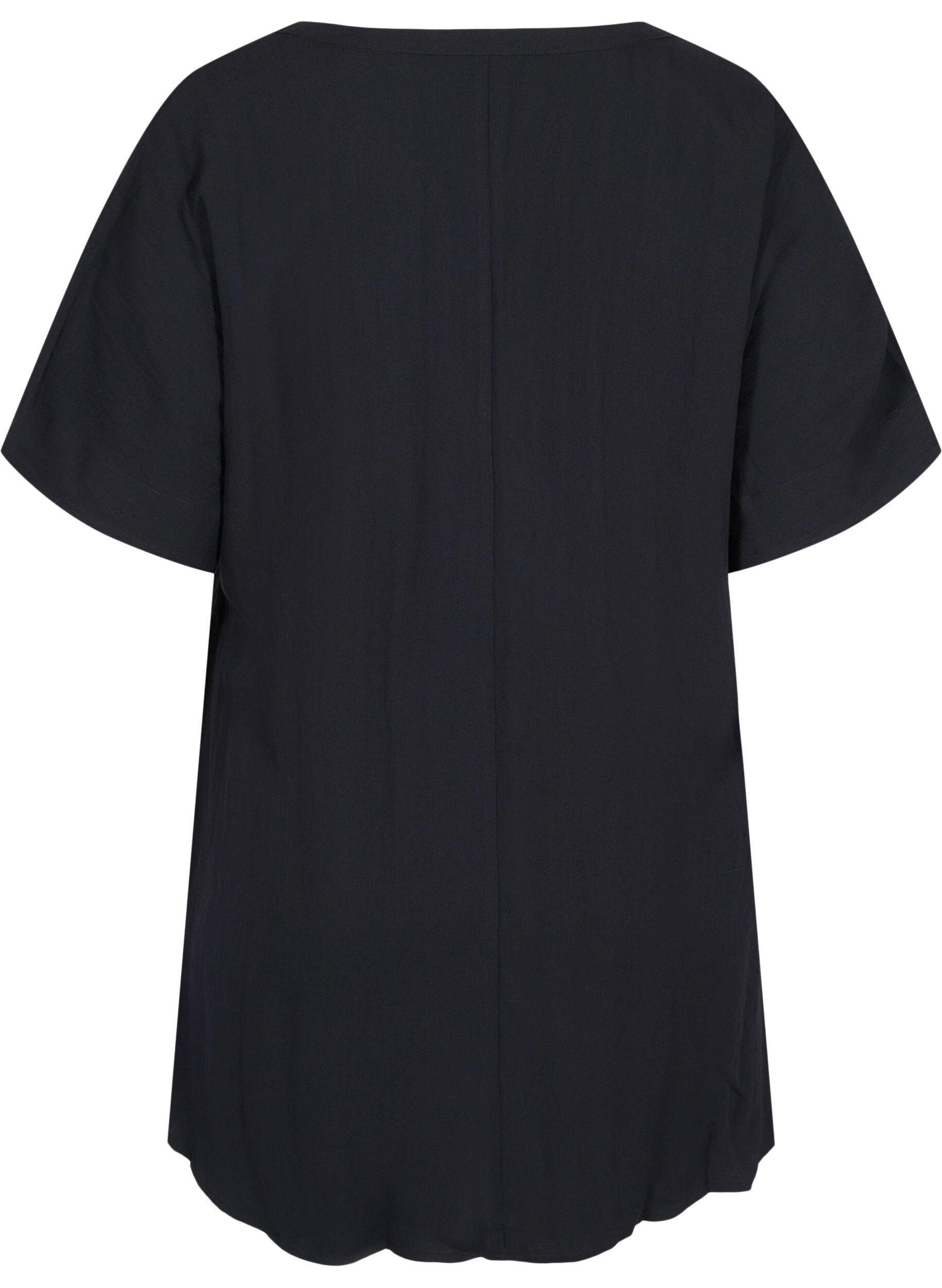 Zizzifashion Short-sleeved viscose tunic, Black, Packshot image number 1