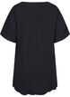 Short-sleeved viscose tunic, Black, Packshot image number 1
