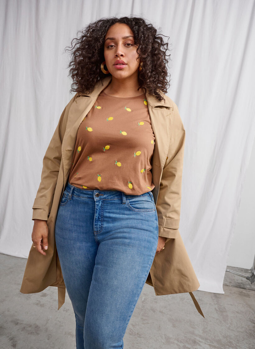 Organic cotton T-shirt with lemons, Coca M. Lemon Emb., Image image number 0