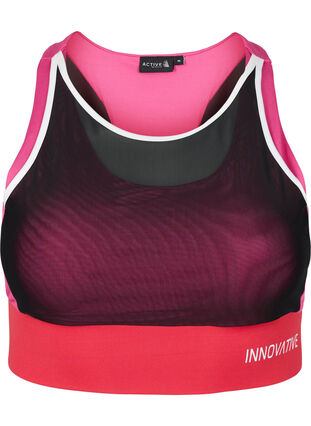 Sports bra with mesh, Fuchsia Purple, Packshot image number 0