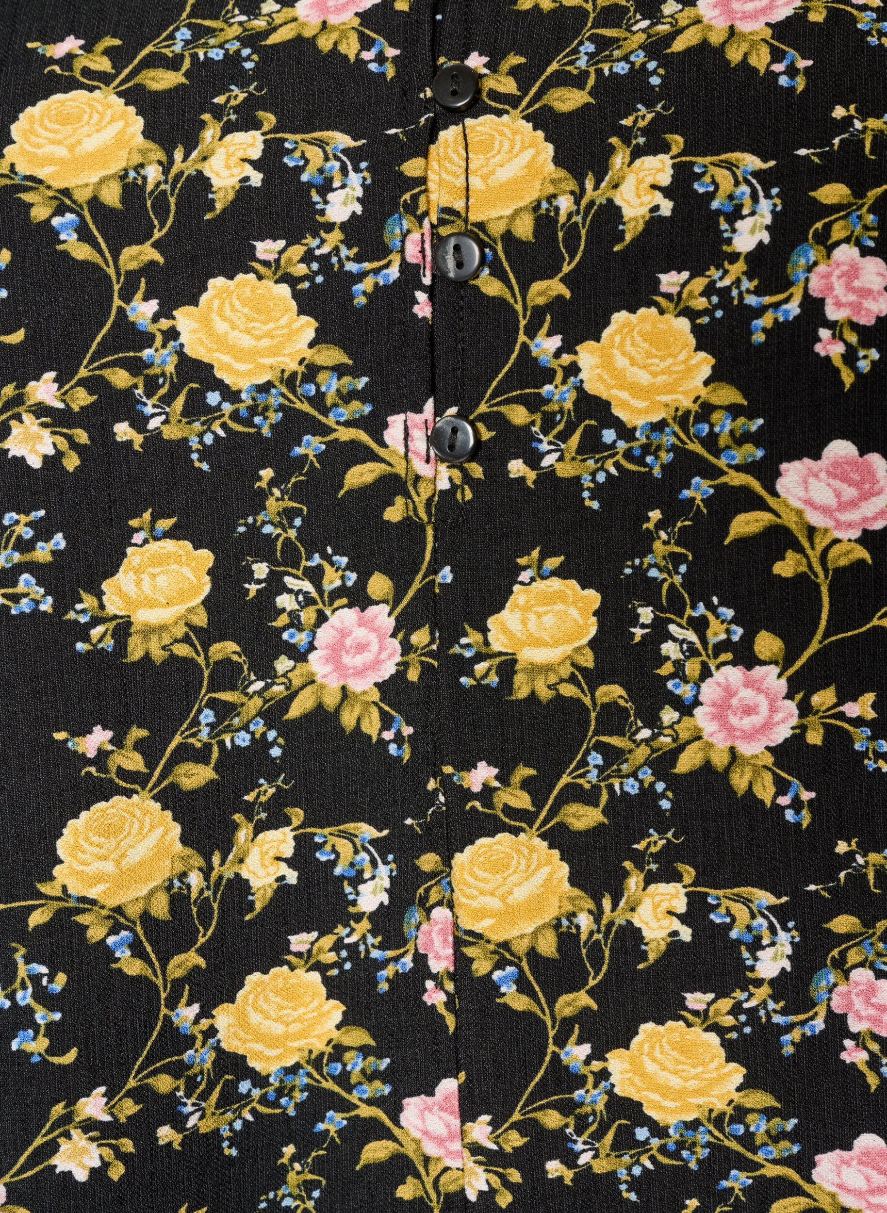ZizzifashionPatterned viscose dress with long sleeves, Black, Packshot image number 2