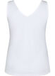 Basic top in rib with v-neckline, Bright White, Packshot image number 1