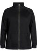 Sweat cardigan with high collar and zip, Black, Packshot image number 0