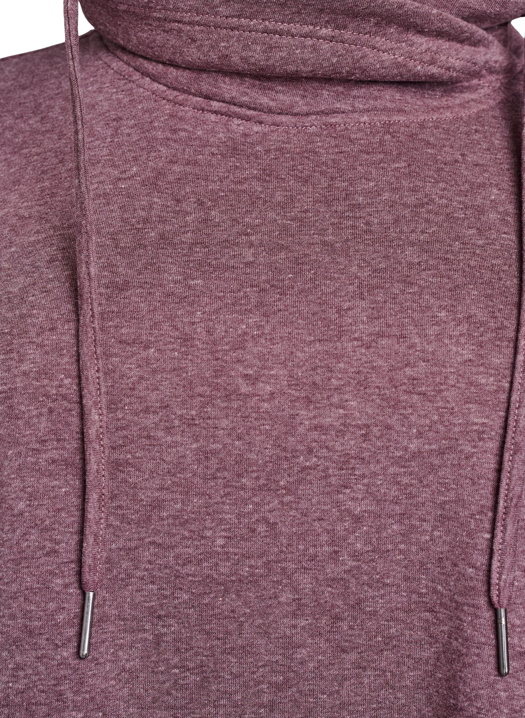 Zizzifashion Short sweatshirt dress with high collar and pockets, Red, Packshot image number 2