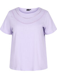 Cotton t-shirt with lace ribbon