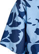 Shirt blouse with print and V-neck, Blue, Packshot image number 3