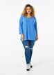 Blouse with 3/4 sleeves and striped pattern, Princess Blue Mel., Model image number 2