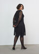 Lace dress with trumpet sleeves and an A-line shape, Black, Model image number 1