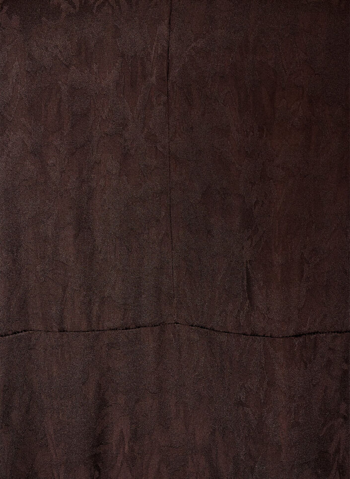 Midi jacquard dress with paisley pattern and wing sleeves, Brown, Packshot image number 2
