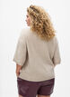 Loose knitted blouse with short sleeves, Beige, Model image number 2