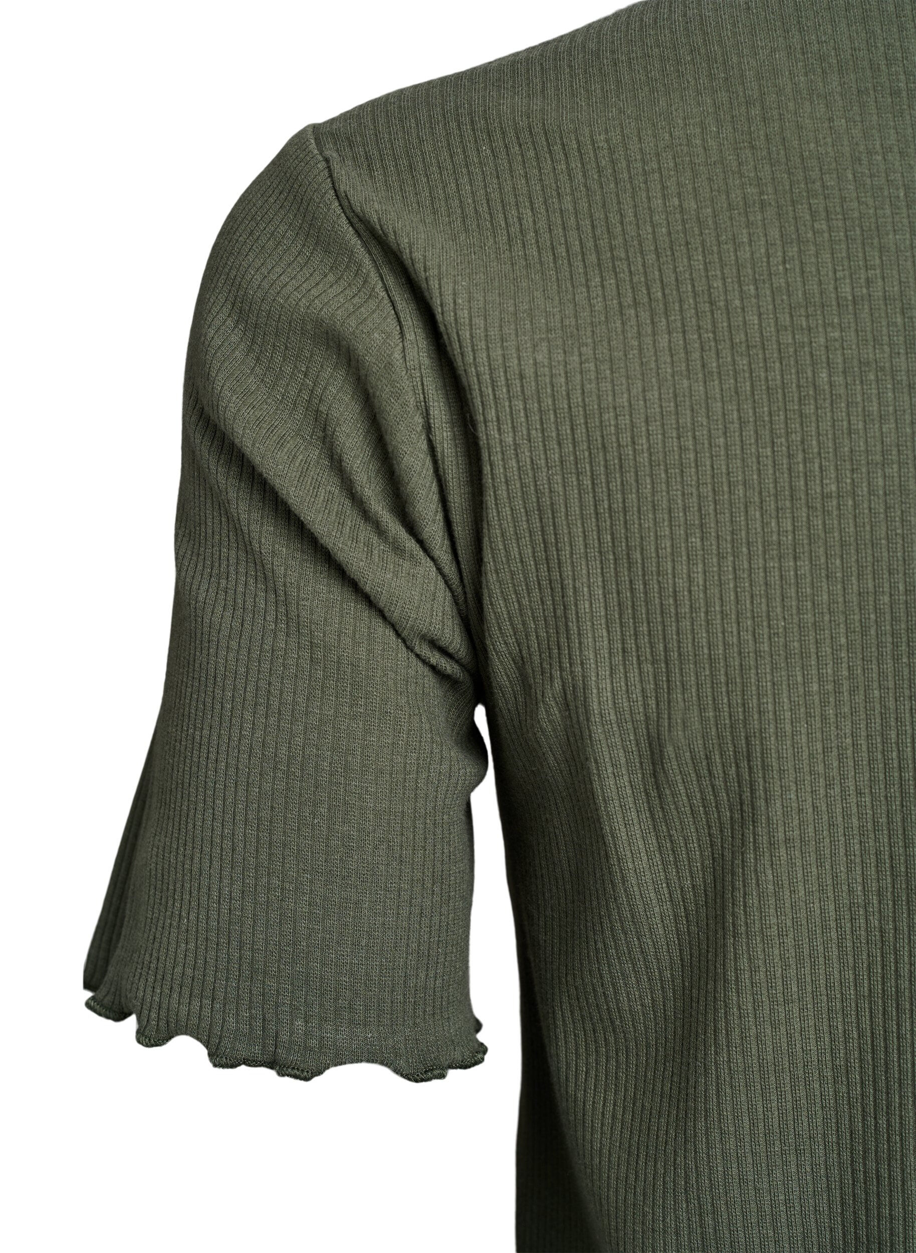 Zizzifashion Knee-length T-shirt dress in ribbed jersey, Green, Packshot image number 3