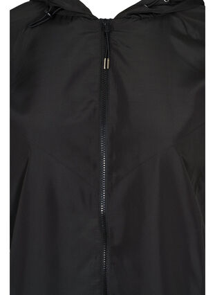 Short jacket with hood and adjustable bottom hem, Black, Packshot image number 2