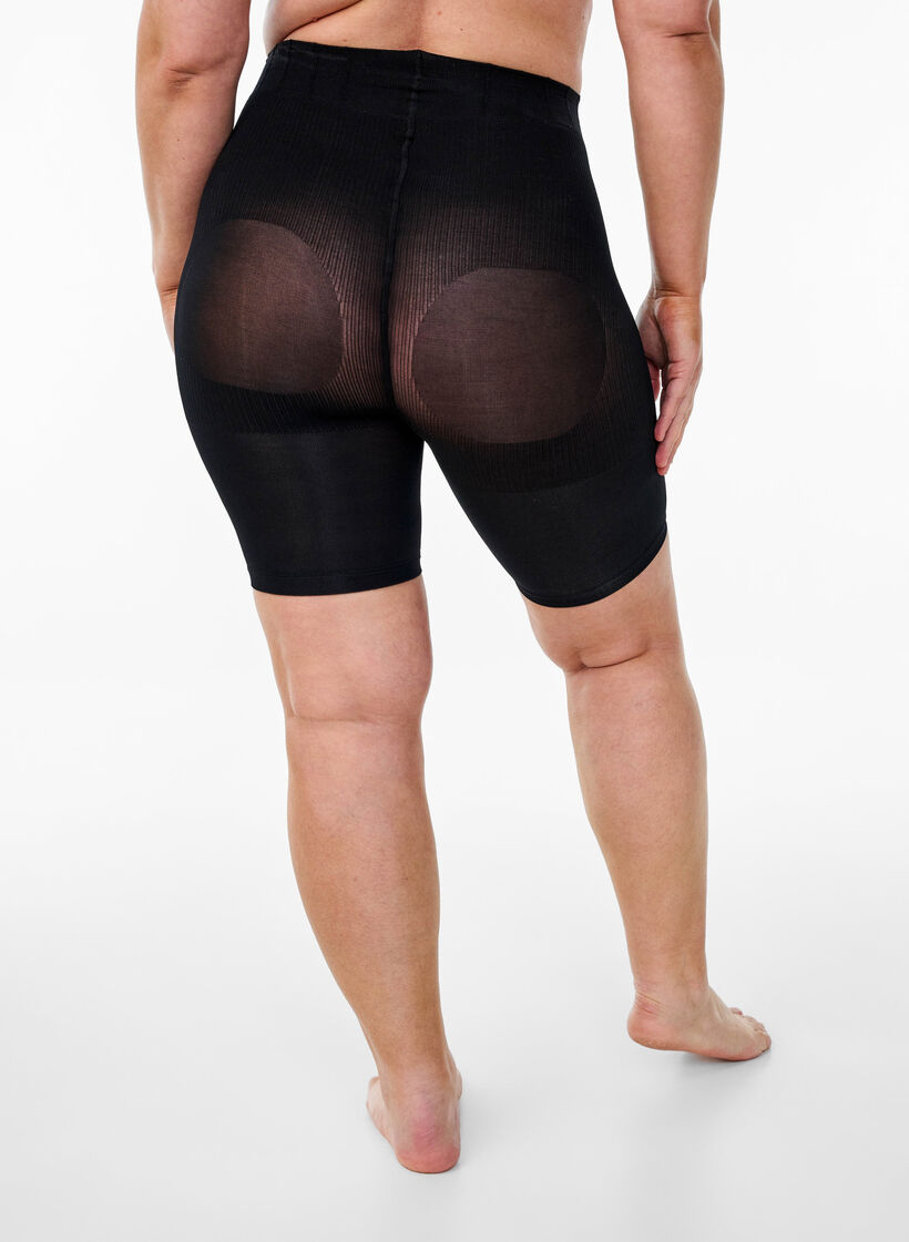 2-pack push-up shorts in 60 denier with shaping effect, Black, Model image number 1