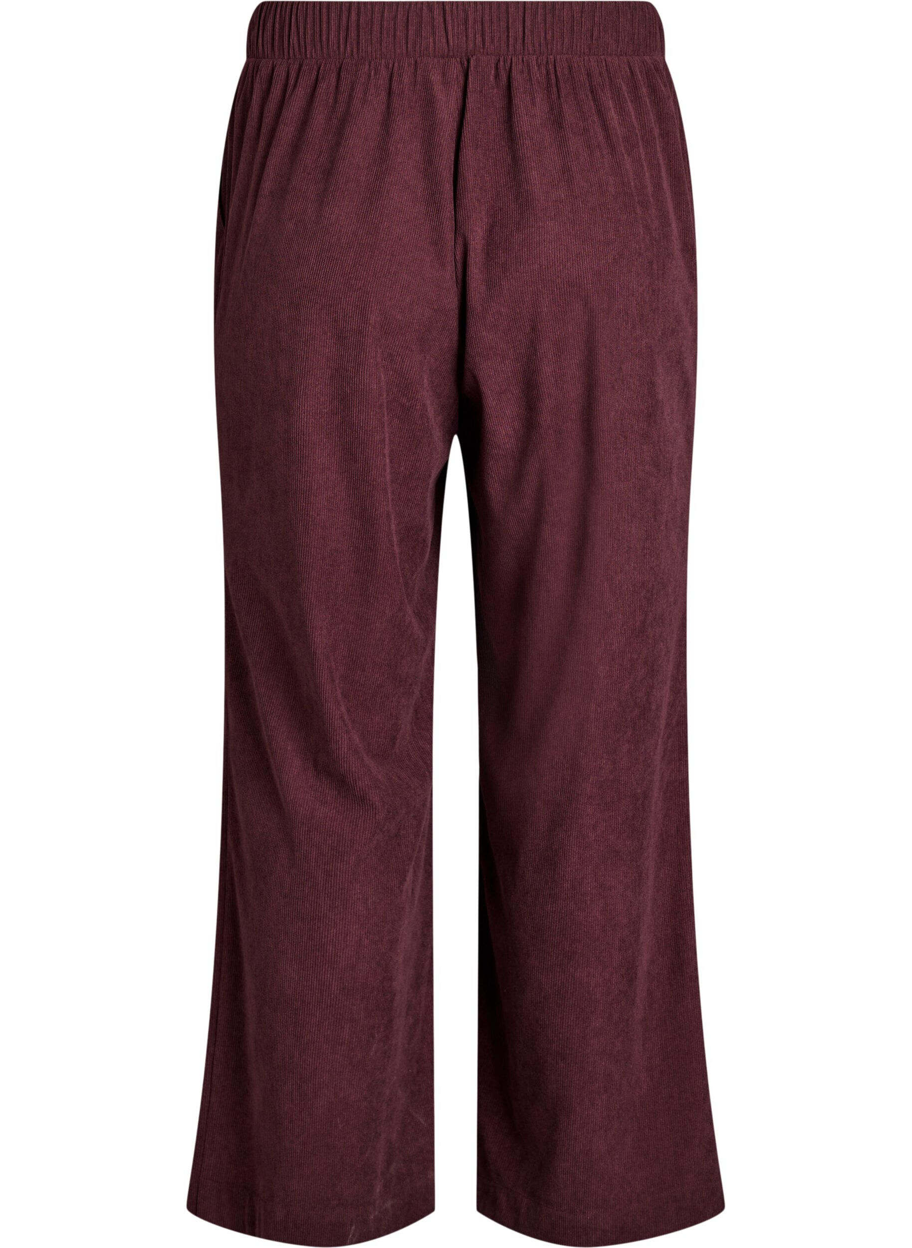 Zizzifashion Velvet trousers with a wide leg, Dark Bordeaux, Packshot image number 1