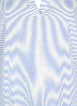 Dress with V neckline and collar, Blue Stripe, Packshot image number 2
