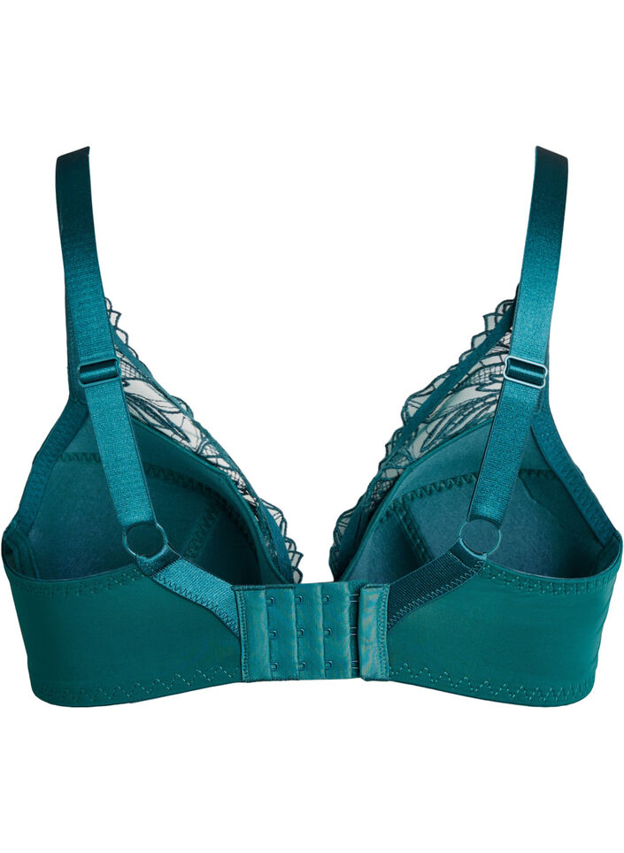 Padded lace bra with underwire, Green, Packshot image number 1