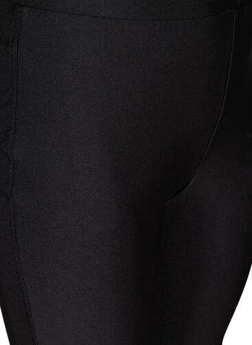 Shiny leggings with back pockets 7/8 length, Black, Packshot image number 2