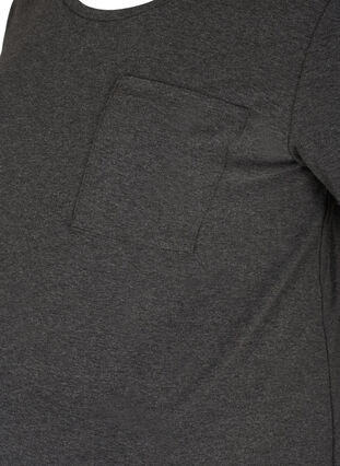 Short-sleeved cotton maternity T-shirt, Dark Grey Melange, Packshot image number 2