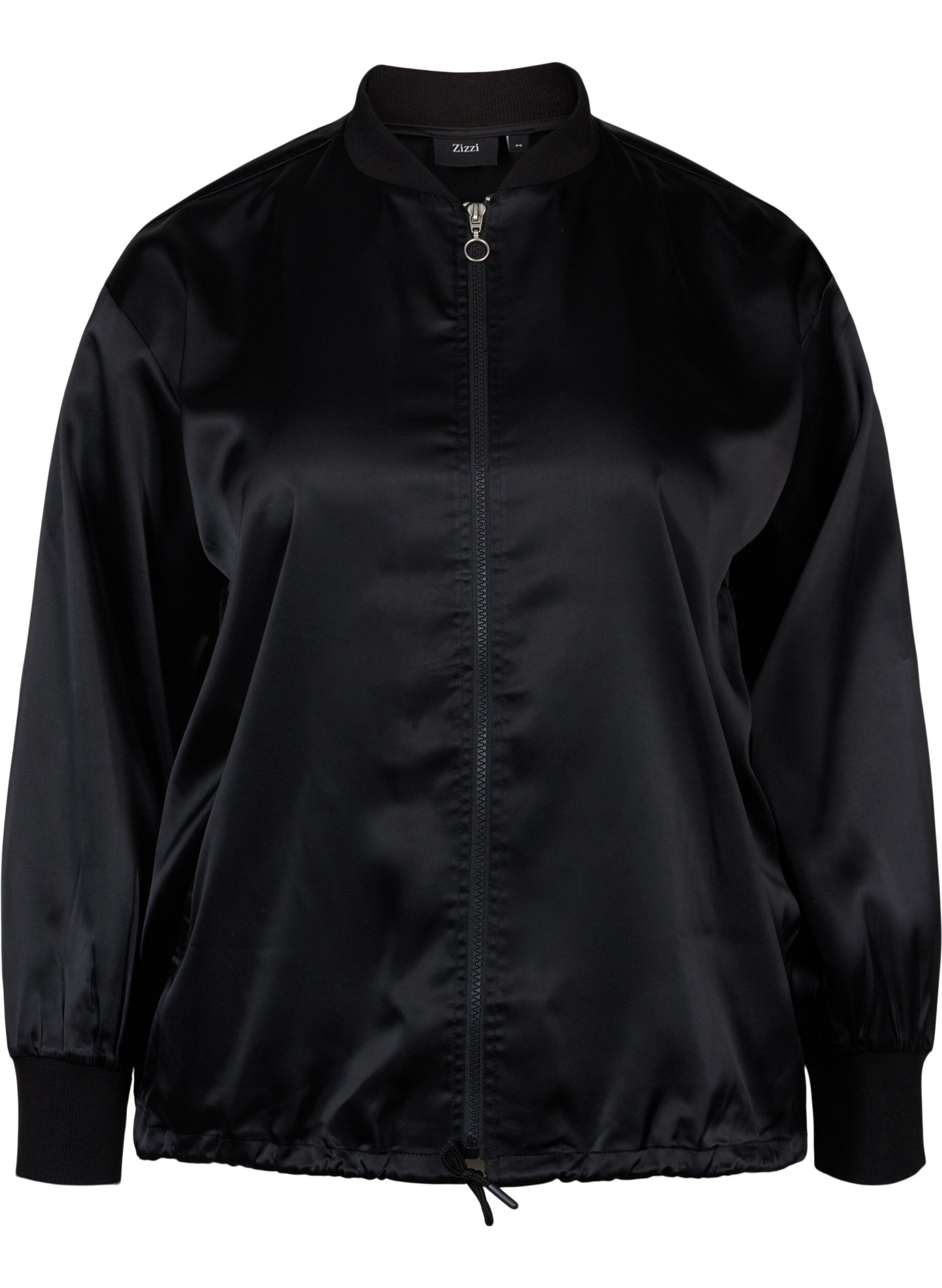 Zizzifashion Bomber jacket with zipper and laces, Black, Packshot image number 0