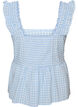 Top with checks and ruffle details, Light Blue, Packshot image number 1