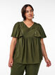 Blouse with short ruffle sleeves, Green, Model image number 0