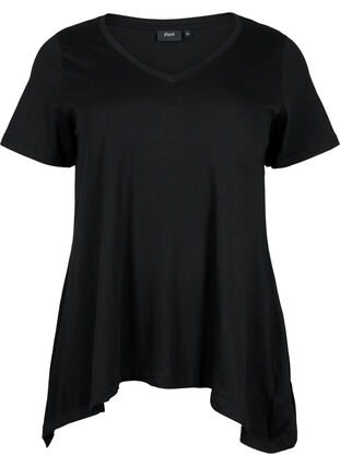 Cotton t-shirt with short sleeves, Black SOLD, Packshot image number 0