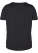 Short sleeve t-shirt with v-neckline, Black, Packshot image number 1