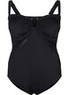 Swimsuit with V-detail and ruching, Black, Packshot image number 0