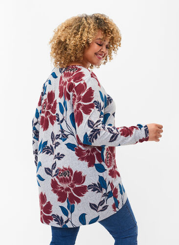 Floral blouse with long sleeves, LGM Flower AOP, Model image number 1