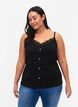 Strap top with lace trim and buttons, Black, Model image number 0
