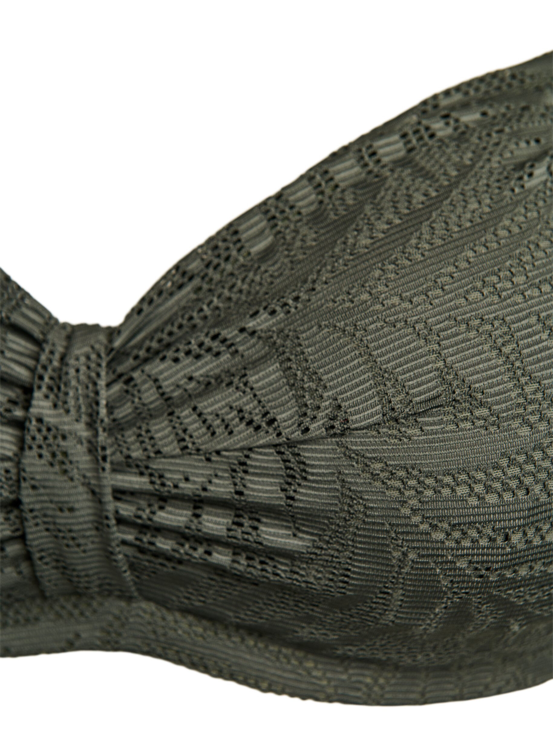 ZizzifashionBikini top with textured mesh and removable padding, Green, Packshot image number 2