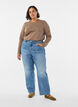 Basic jersey blouse with long sleeves, Brown, Model image number 1