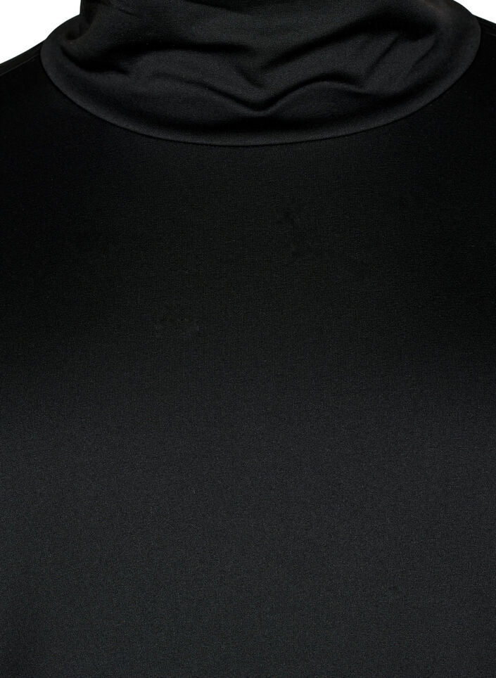 High-neck workout top, Black, Packshot image number 2