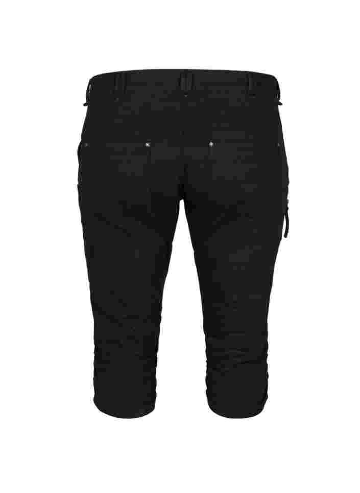 Slim fit capri jeans with pockets, Black, Packshot image number 1