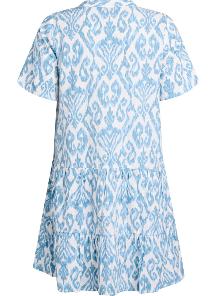 Short A-line dress in cotton muslin, Vanilla, Packshot image number 1