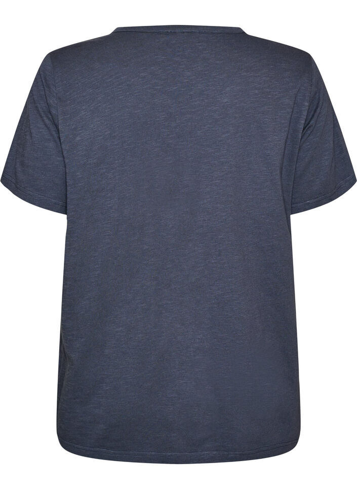 T-shirt with button detail, Grey, Packshot image number 1