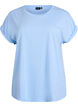 Short-sleeved cotton blend t-shirt, Blue, Packshot image number 0