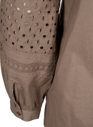 Long sleeve blouse with decorative details, Caribou, Packshot image number 3