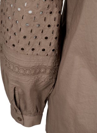 Long sleeve blouse with decorative details, Caribou, Packshot image number 3