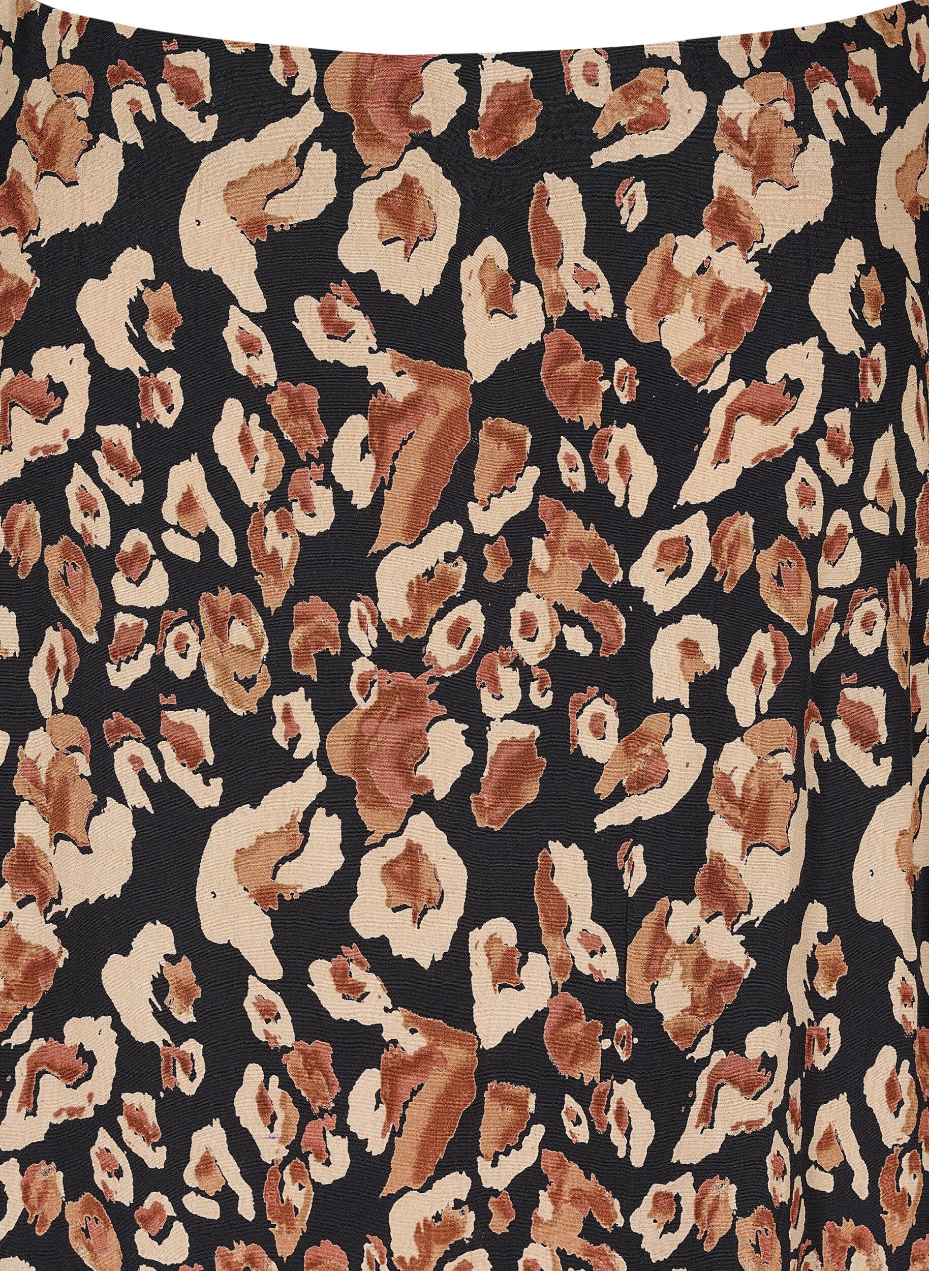 Zizzifashion Viscose midi dress with thin straps, Leo AOP, Packshot image number 2